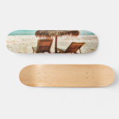 Lounge Chairs Beach throw Pillow Skateboard (Horizontal)