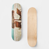 Lounge Chairs Beach throw Pillow Skateboard (Vorderseite)