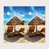 Lounge Chairs Beach throw Pillow Visitenkarten (Außenseite Aufgefaltet)