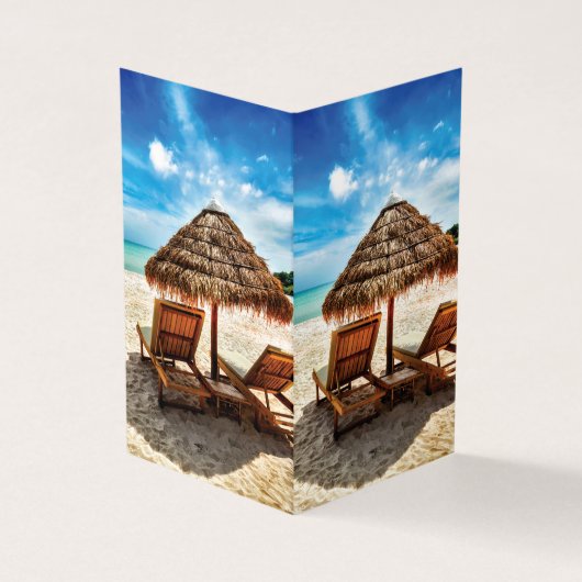 Lounge Chairs Beach throw Pillow Visitenkarten (Vorderseite)