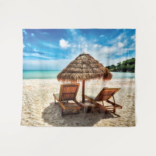 Lounge Chairs Beach throw Pillow Wandteppich (Vorderseite (Horizontal))