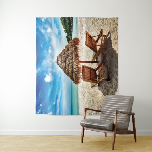 Lounge Chairs Beach throw Pillow Wandteppich (Beispiel)