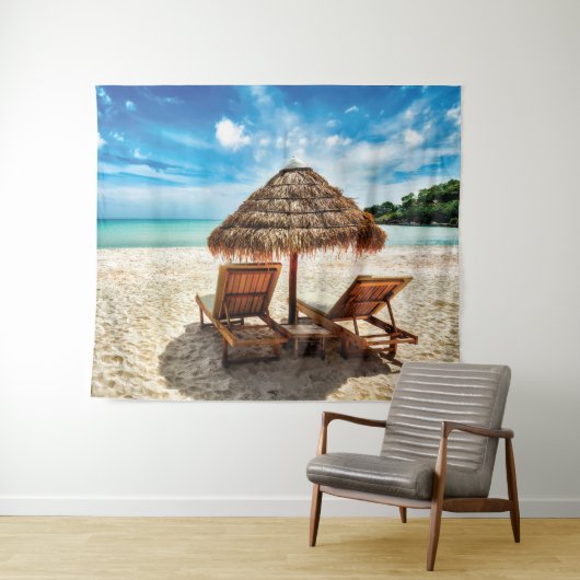 Lounge Chairs Beach throw Pillow Wandteppich (Beispiel (Horizontal))