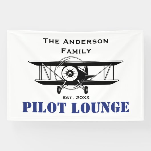 Lounge Coole Luftfahrt Personalisiert Banner (Horizontal)