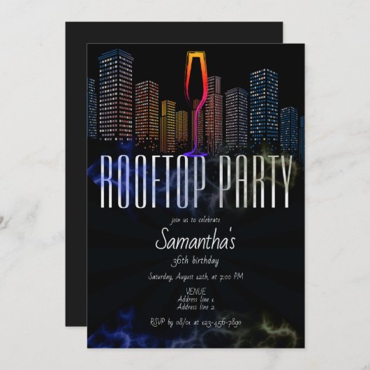 Lounge Dachterrasse Ausgehmöglichkeiten Sky Bar Ge Einladung (Vorne/Hinten)