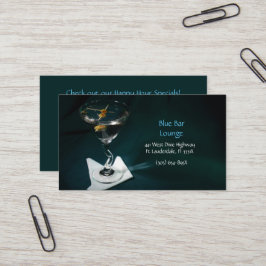 Lounge Dark Green Martini Bar Business Card Visitenkarte