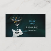 Lounge Dark Green Martini Bar Business Card Visitenkarte (Vorderseite)