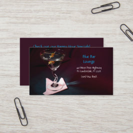 Lounge Dark Red Martini Bar Business Card Visitenkarte