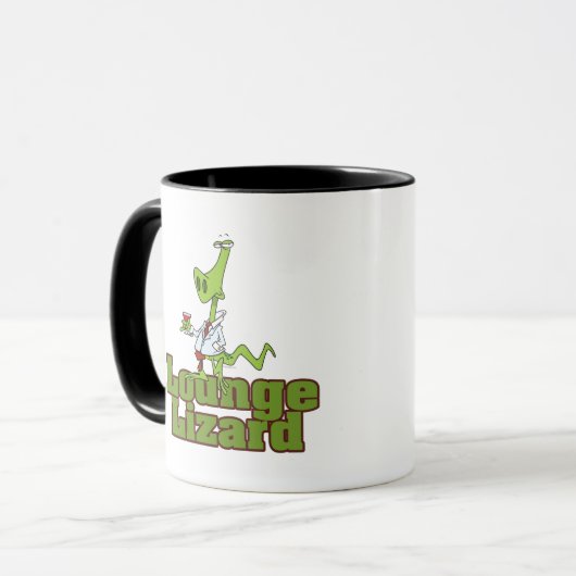 Lounge-Eidechsen-Cartoon Tasse (Vorderseite Links)