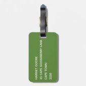 Lounge grüne Farbe Gepäckanhänger (Rückseite vertikal)