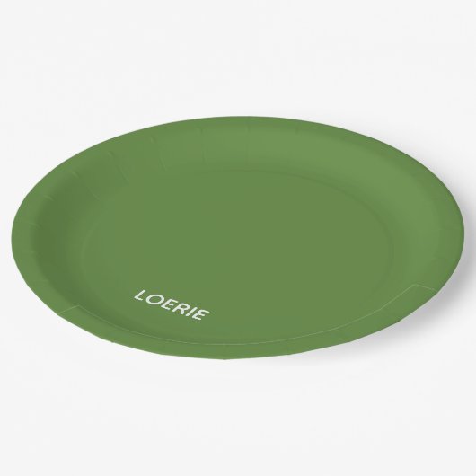 Lounge grüne Farbe Pappteller (Schrägansicht)