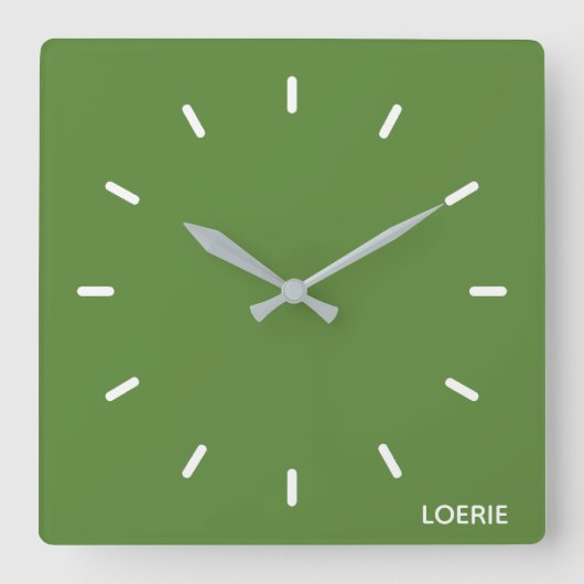 Lounge grüne Farbe Quadratische Wanduhr (Vorderseite)