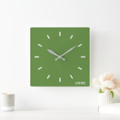 Lounge grüne Farbe Quadratische Wanduhr (Zuhause)