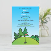 Lounge in einem Golf Geburtstagsparty Einladung (Stehend Vorderseite)