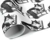 Lounge Kitty Geschenkpapier (Rolleneckpunkt)