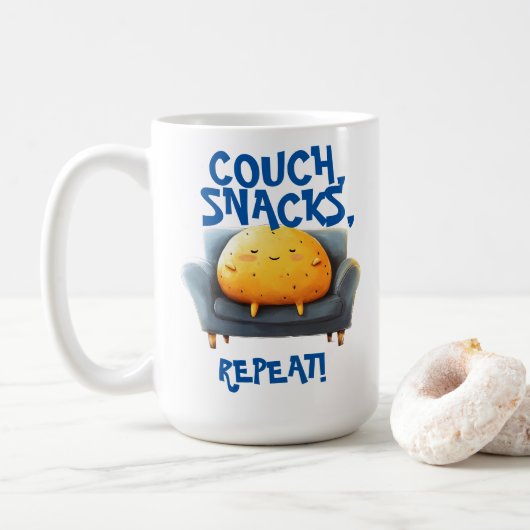 Lounge-Schweinchen Lustig Kaffeetasse (Mit Donut)