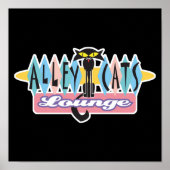 Lounge-Zeichen der Retroallee Poster (Vorne)