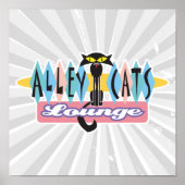 Lounge-Zeichen der Retroallee Poster (Vorne)