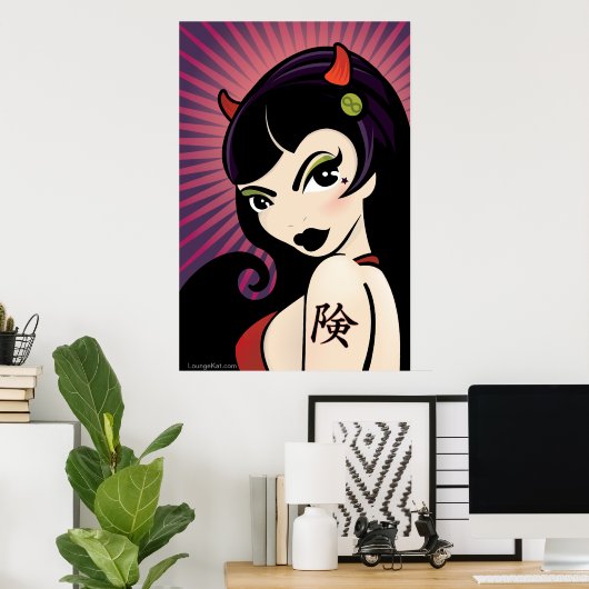 LoungeKat Poster: Devil Girl Poster (Heimbüro)