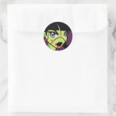 LoungeKat Sticker: Zombie 80 Runder Aufkleber (Tasche)
