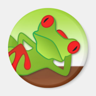 Lounging Frosch Magnet
