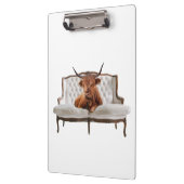 Lounging Highland Scottish Cow Clipboard Klemmbrett (Links)