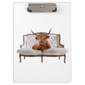 Lounging Highland Scottish Cow Clipboard Klemmbrett (Vorderseite)