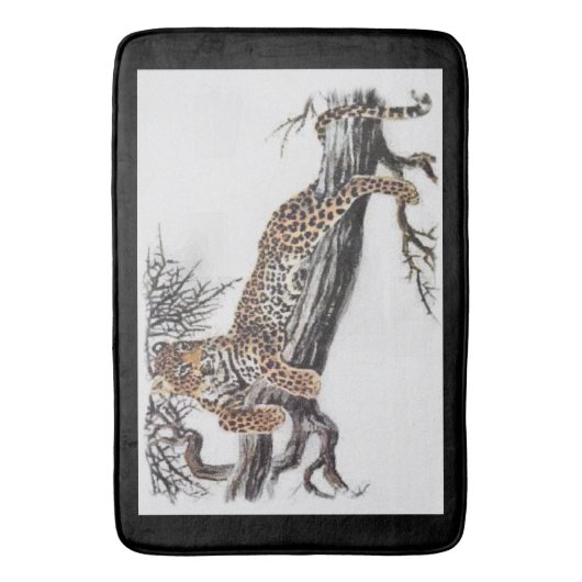 Lounging Leopard Badematte (Vorderseite Vertikal)