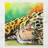 Lounging Leopard Weinetikett (Einzelnes Label)