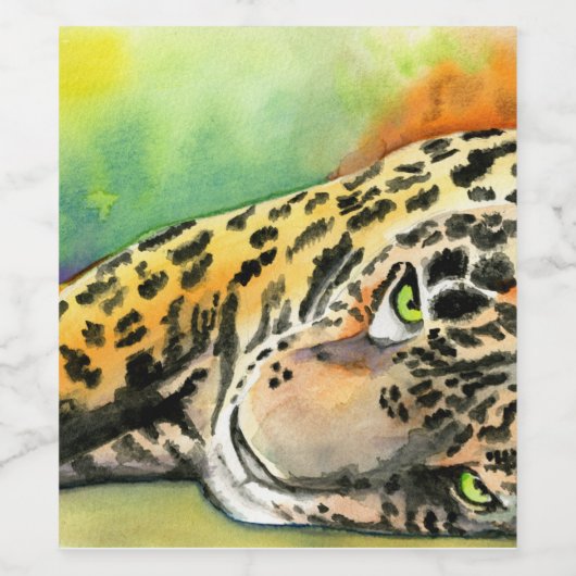 Lounging Leopard Weinetikett (Einzelnes Label)