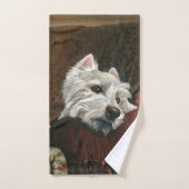 Lounging Westie auf Sofa Badhandtuch Set (Handtuch)