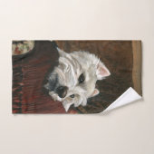 Lounging Westie auf Sofa Badhandtuch Set (Handtuch)