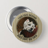 Lounging Westie auf Sofa Button (Vorne & Hinten)