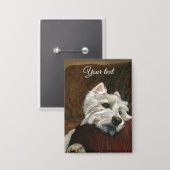 Lounging Westie auf Sofa Button (Vorderseite/Rückseite)