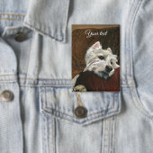 Lounging Westie auf Sofa Button (Insitu)