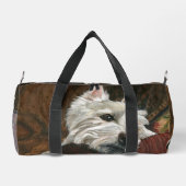 Lounging Westie auf Sofa Duffle Bag (Rückseite)