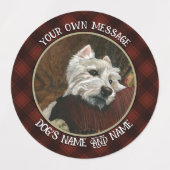 Lounging Westie auf Sofa Etiketten (Design 1)