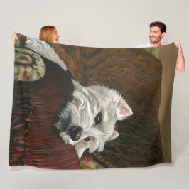 Lounging Westie auf Sofa Fleecedecke