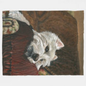 Lounging Westie auf Sofa Fleecedecke (Vorderseite (Horizontal))