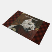 Lounging Westie auf Sofa Fußmatte (Schrägansicht)