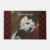 Lounging Westie auf Sofa Fußmatte (Vorderseite)