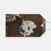 Lounging Westie auf Sofa Geschenkanhänger (Vorderseite (Horizontal))