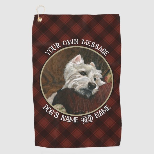 Lounging Westie auf Sofa Golfhandtuch (Vorderseite)