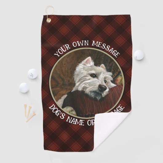 Lounging Westie auf Sofa Golfhandtuch (Insitu)