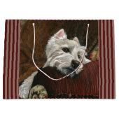 Lounging Westie auf Sofa Große Geschenktüte (Vorderseite)