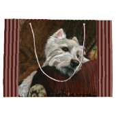 Lounging Westie auf Sofa Große Geschenktüte (Rückseite)