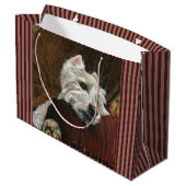 Lounging Westie auf Sofa Große Geschenktüte (Rückseite Schrägansicht)