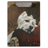 Lounging Westie auf Sofa Klemmbrett (Vorderseite)