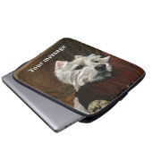Lounging Westie auf Sofa Laptopschutzhülle (Vorne Knopf)