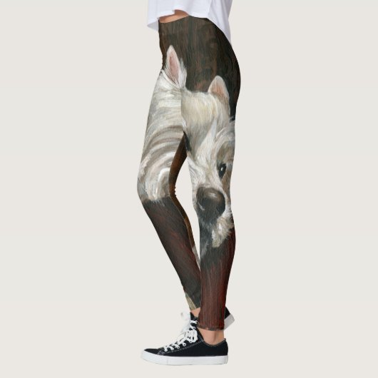 Lounging Westie auf Sofa Leggings (Links)